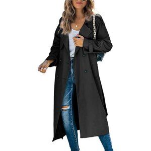 Classic Black Trench Coat for Women